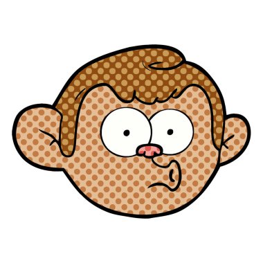 vektör çizim karikatür maymun surat