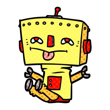 Çizgi film robotunun vektör çizimi