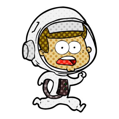 Çizgi film astronotunun vektör çizimi