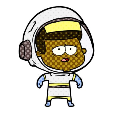 vektör çizim karikatür yorgun astronot