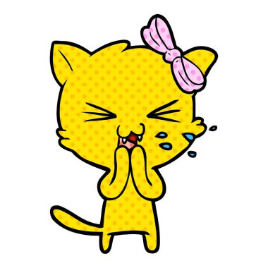 Çizgi film kedisinin vektör çizimi