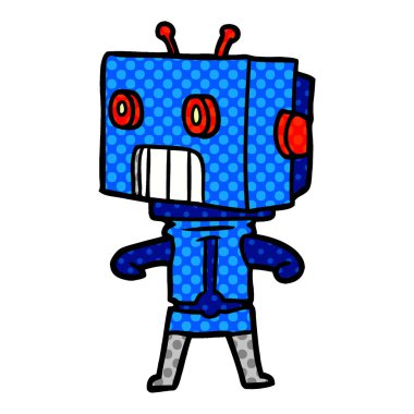 Çizgi film robotunun vektör çizimi