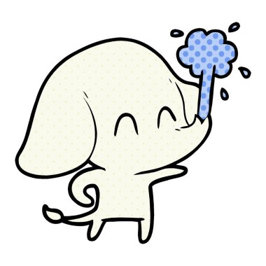 vektör çizim sevimli çizgi fil