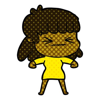 vektör çizim karikatür kızgın kız