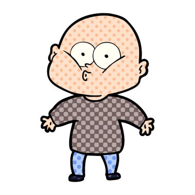 karikatür kel adam bakıyor