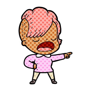 konuşuyor karikatür serin hippi kız