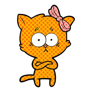 Çizgi film kedisinin vektör çizimi