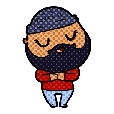 Sakallı sevimli çizgi adam