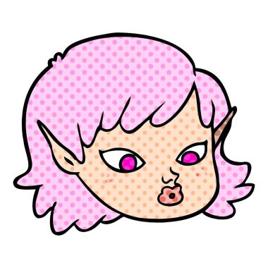 vektör çizim karikatür elf kızı