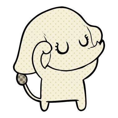 vektör çizim sevimli çizgi fil