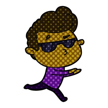 vektör çizim karikatür cool adam