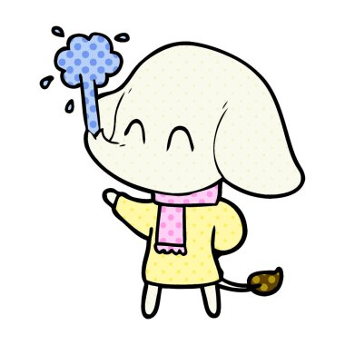 vektör çizim sevimli çizgi fil