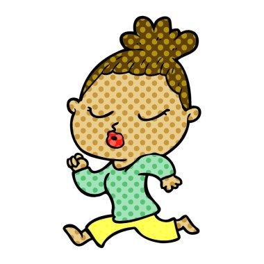 vektör çizim karikatür sakin kadın