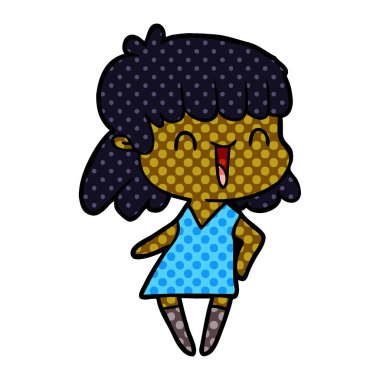 Çizgi filmdeki kadının vektör çizimi