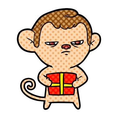 Çizgi film maymununun vektör çizimi