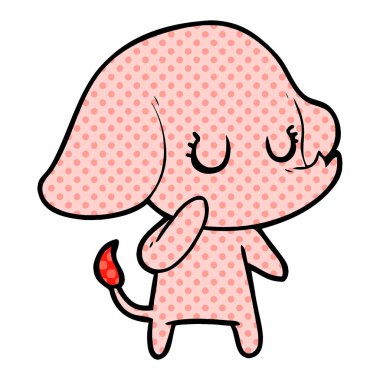 vektör çizim sevimli çizgi fil