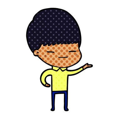 vektör çizim karikatür kendini beğenmiş çocuk