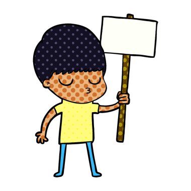 vektör çizim karikatür sakin çocuk