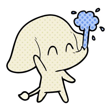 vektör çizim sevimli çizgi fil