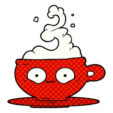 çizgi film sıcak fincan kahve