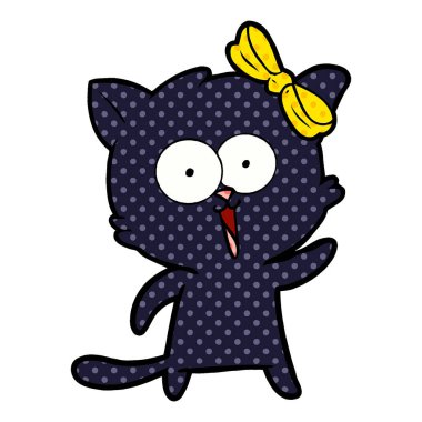 Çizgi film kedisinin vektör çizimi