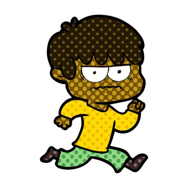 rahatsız çizgi film çocuk vektör çizim