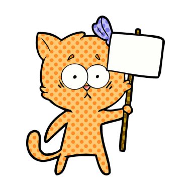 Çizgi film kedisinin vektör çizimi