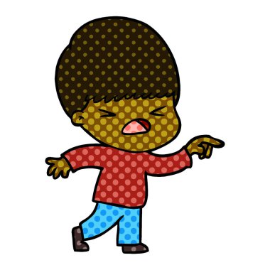 vektör çizim karikatür adam vurguladı