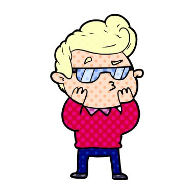 vektör çizim karikatür cool adam