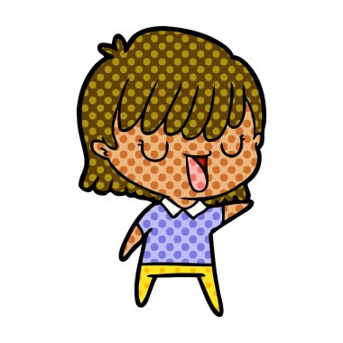 Çizgi filmdeki kadının vektör çizimi