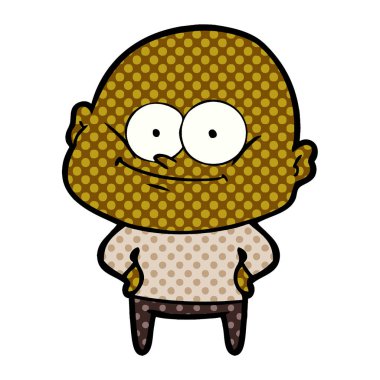 karikatür kel adam bakıyor