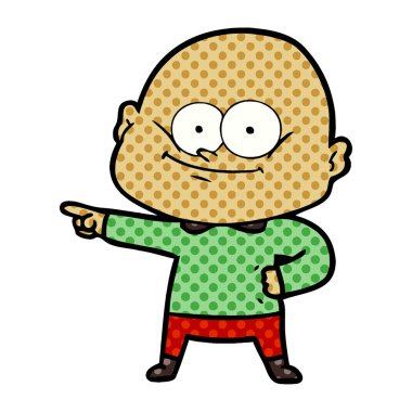 vektör çizim karikatür kel adam