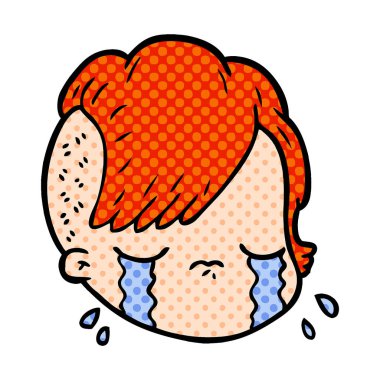 vektör çizim karikatür kadın yüzü