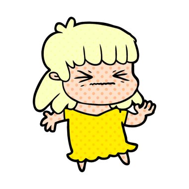 vektör çizim karikatür kızgın kız