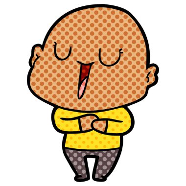 vektör çizim karikatür kel adam