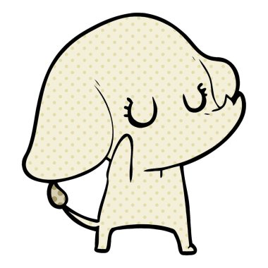 vektör çizim sevimli çizgi fil