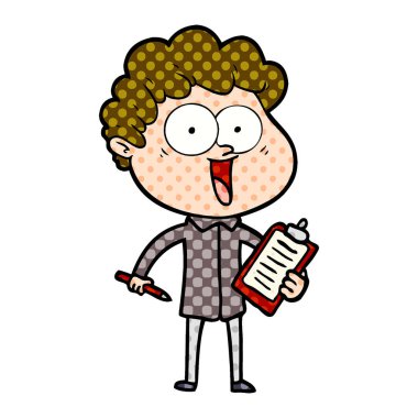 vektör çizim karikatür mutlu adam