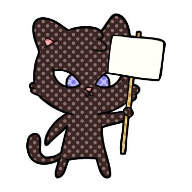 Çizgi film kedisinin vektör çizimi