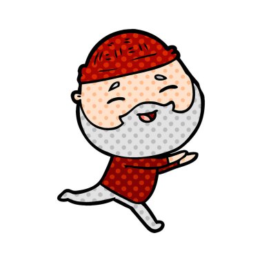 Çizgi film mutlu sakallı adam