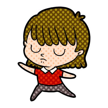 Çizgi filmdeki kadının vektör çizimi