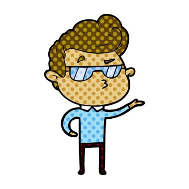 vektör çizim karikatür cool adam