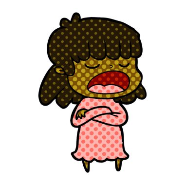 vektör çizim karikatür kadın söz