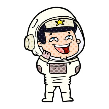 vektör çizim karikatür gülen astronot
