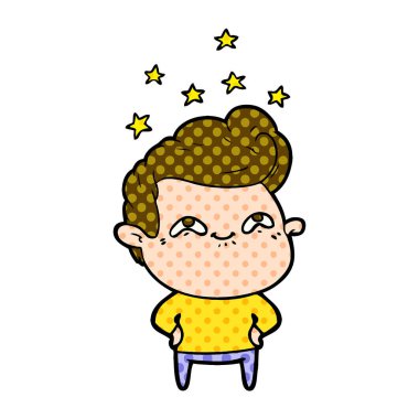 vektör çizim karikatür dostum heyecanlı