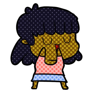 vektör çizim karikatür kadın gülüyor