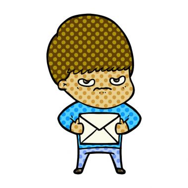 kızgın çizgi film çocuk vektör çizim