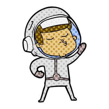 vektör çizim karikatür emin astronot