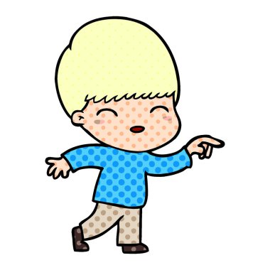 mutlu çizgi film çocuk vektör çizim