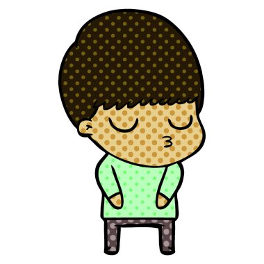 vektör çizim karikatür sakin çocuk