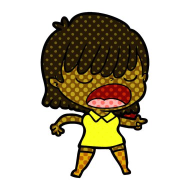 vektör çizim karikatür kadın söz